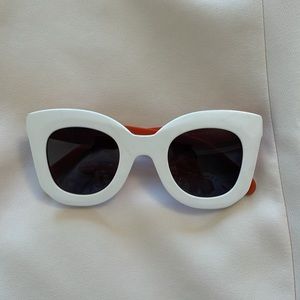 CÉLINE Large White Sunglasses